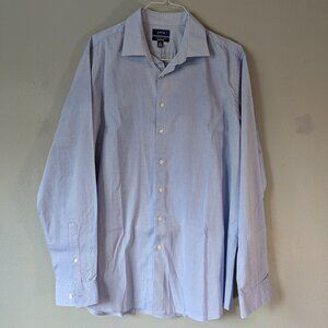 Apt.9 Premier Flex Men's Slim Fit Dress Button Up Shirt Blue XL